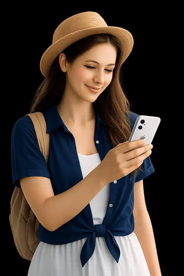 Person using phone with eSIM